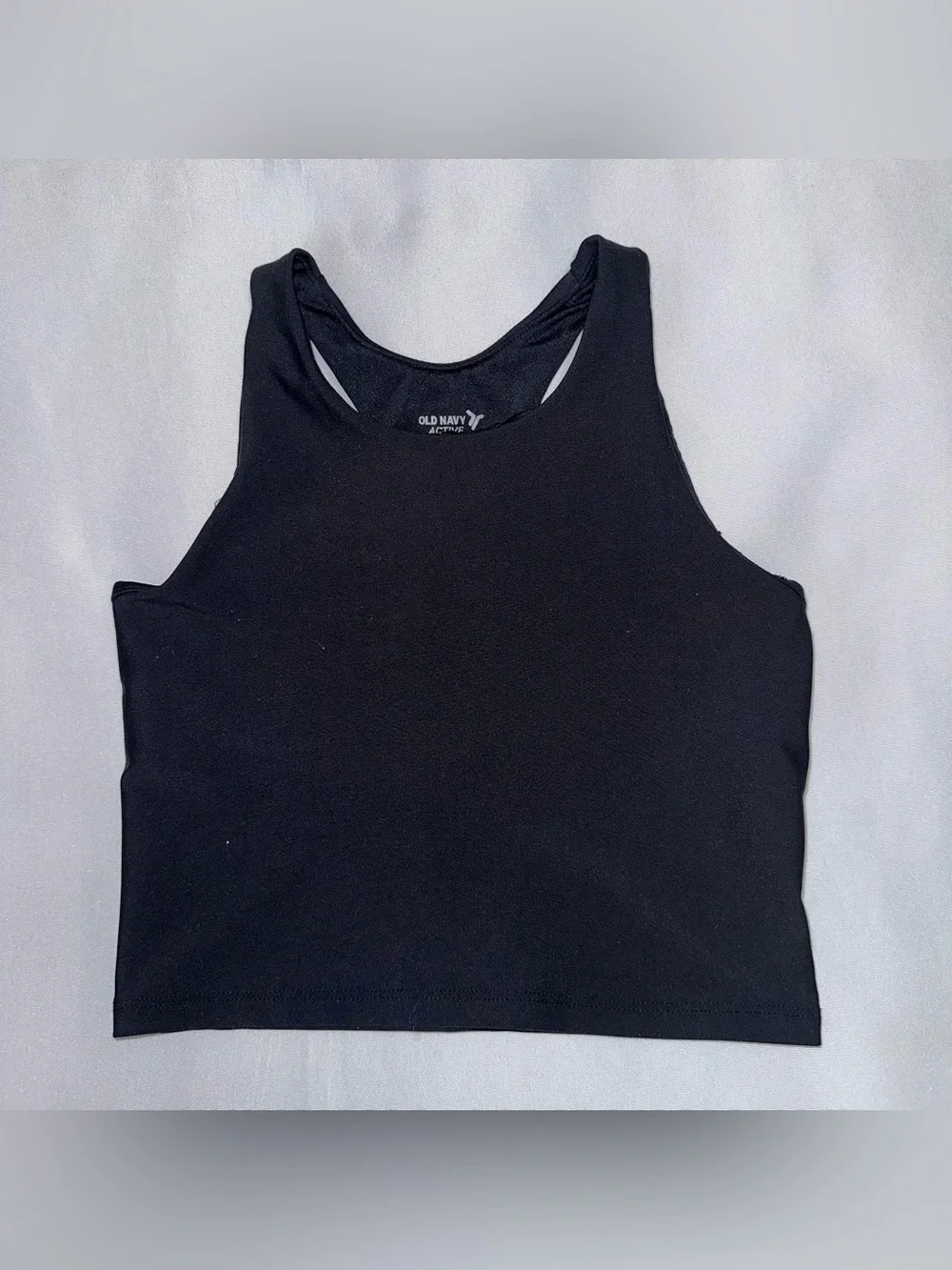 Old Navy girls Black Racerback Crop active Tank Top girls size L‎ 10/12